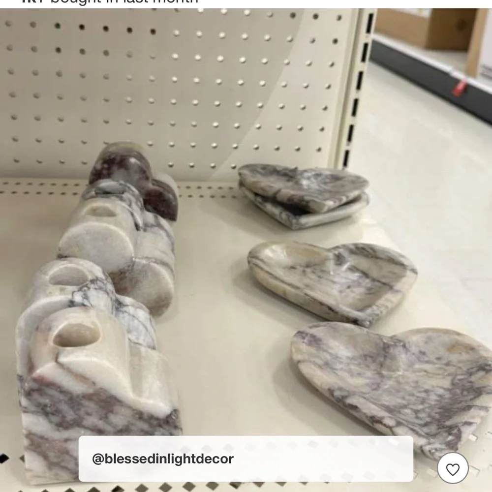 NWT Threshold Marble Heart Taper Candle Holder
